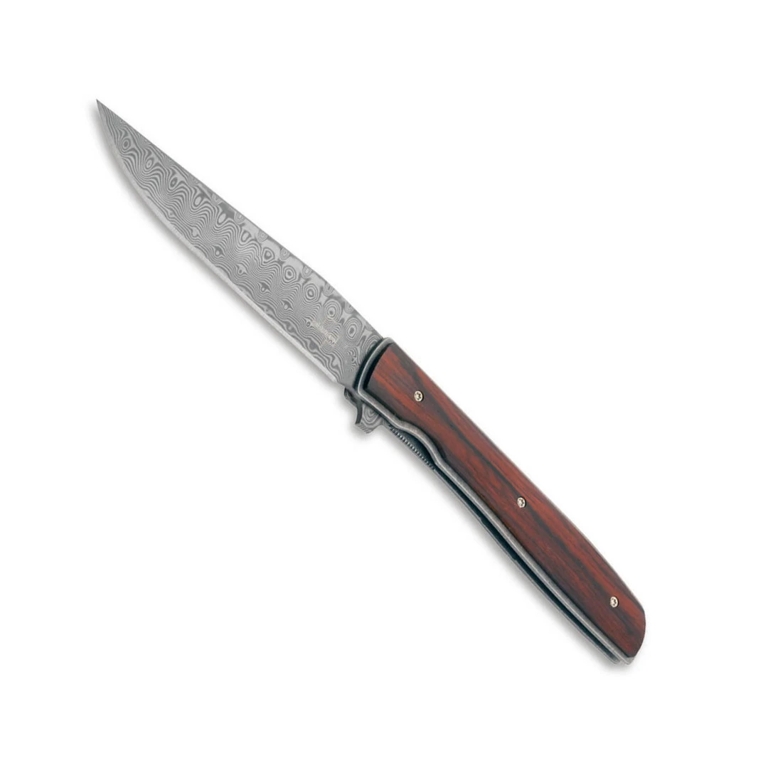 Boker Plus Urban Trapper Cocobolo Flipper Knife, Damascus Blade 1 Boker Plus Urban Trapper Cocobolo Flipper Knife, Damascus Blade