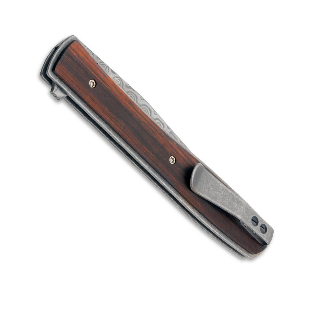Boker Plus Urban Trapper Cocobolo Flipper Knife, Damascus Blade 2 Boker Plus Urban Trapper Cocobolo Flipper Knife, Damascus Blade - Image 2