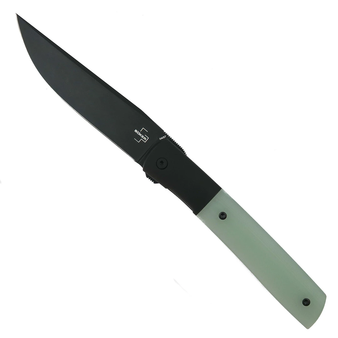 Boker Plus Exclusive Premium Urban Trapper Jade Flipper Knife, Black M390 Blade 1 Boker Plus Exclusive Premium Urban Trapper Jade Flipper Knife, Black M390 Blade