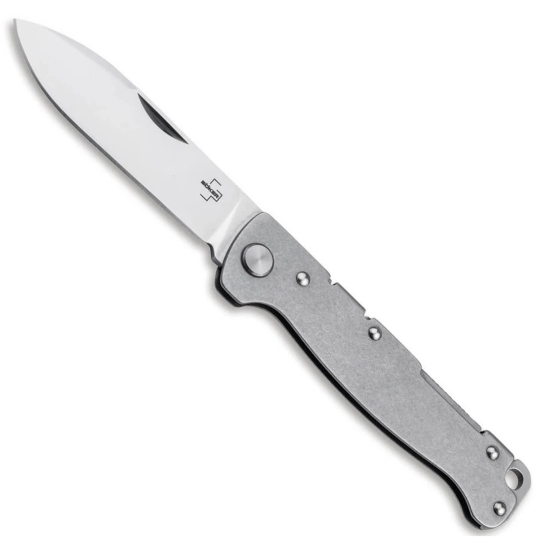 Boker Plus Atlas Backlock Knife, Satin Drop Point Blade 1 Boker Plus Atlas Backlock Knife, Satin Drop Point Blade