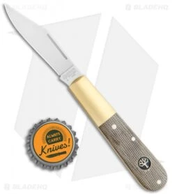 Boker Barlow Expedition 3.25" Traditional Pocket Knife Green Micarta Brass -Boker Sales Store Boker Barlow Expedition 112941 BHQ 118351 jr bottlecap
