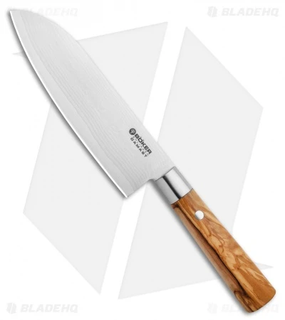 Boker Damascus Olive 6.75" Santoku Kitchen Knife Olive Wood 1 Boker Damascus Olive 6.75" Santoku Kitchen Knife Olive Wood