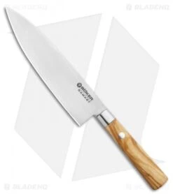 Boker Damascus Olive 6.25" Small Chef's Kitchen Knife Olive Wood