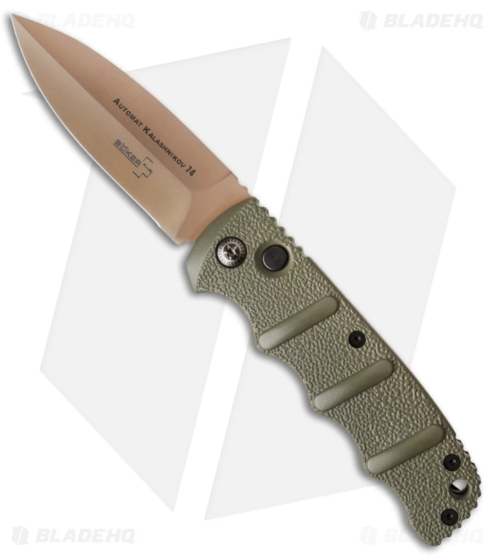 Boker Desert Warrior Kalashnikov Dagger Automatic Knife OD Green (3.3" D2) 1 Boker Desert Warrior Kalashnikov Dagger Automatic Knife OD Green (3.3" D2)