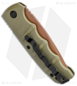 Boker Desert Warrior Kalashnikov Tanto Automatic Knife Green (3.25" D2 Copper) -Boker Sales Store Boker Desert Warrior Kalashnikov Tanto Auto OD Green D2 Copper BHQ 96967 jr side
