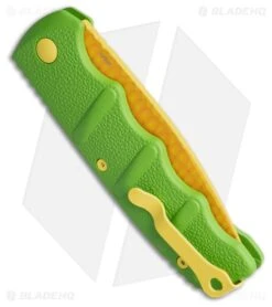 Boker KalashniCob Automatic Knife Husk Green (Plain Edge) -Boker Sales Store Boker Kalashnicob Drop Point Automatic Knife Green Aluminum 3in Corn Print BHQ 201362 td side large