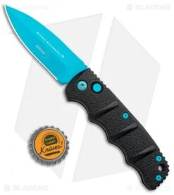 Boker Blue Scorpion Kalashnikov Dagger Automatic Knife (3.25" Electric Blue D2) -Boker Sales Store Boker Kalashnikov Black Widow Blue jr bottlecap