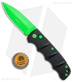 Boker Green Mamba Kalashnikov Dagger Automatic Knife (3.25" Electric Green D2) -Boker Sales Store Boker Kalashnikov Black Widow Green jr bottlecap