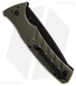 Boker Large Strike Automatic Knife Green Grivory (3.6" Black D2) 06EX901 -Boker Sales Store Boker Large Strike Button Lock Knife Green Grivory BHQ 185163 td side large