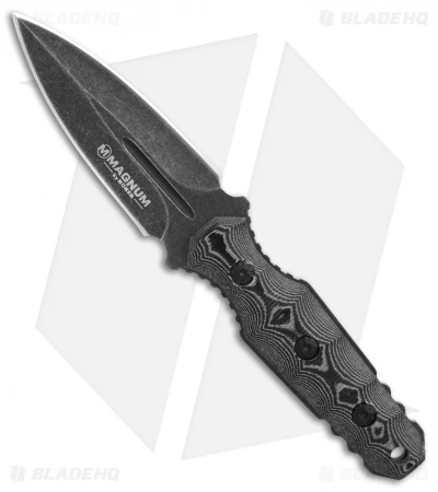 Boker Magnum Lil' Grave Digger Fixed Blade Knife Micarta (3.7" Black SW) 02SC518 1 Boker Magnum Lil' Grave Digger Fixed Blade Knife Micarta (3.7" Black SW) 02SC518