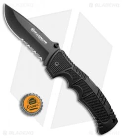 Boker Magnum Charlie Lockback Knife (3.75" Black Serr) 01MB712 -Boker Sales Store Boker Magnum Charlie LB Black Serr 01MB712 BHQ 71473 jr bottlecap