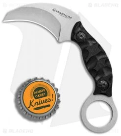 Boker Magnum Neck Bit Karambit Fixed Blade Knife Black G-10 (2" Stonewash) -Boker Sales Store Boker Magnum Neck Bit BHQ 80854 er bottlecap