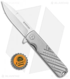 Boker Magnum Triple-S Point Liner Lock Knife (3" Satin) 01SC082 -Boker Sales Store Boker Magnum Triple S Point LL Satin 01SC082 BHQ 120662 jr bottlecap