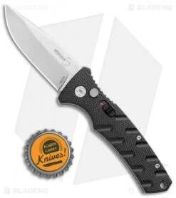 Boker Mini Strike Automatic Knife Black Aluminum (2.6" Stonewash D2) -Boker Sales Store Boker Mini Strike Auto Black SW 01BO435NSOI BHQ 99628 jr bottlecap