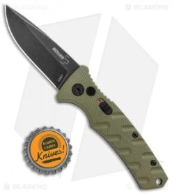 Boker Mini Strike Automatic Knife OD Green Aluminum (2.6" Smokewash D2) -Boker Sales Store Boker Mini Strike Auto OD Green Smokewash 01BO437NSOI BHQ 99630 jr bottlecap