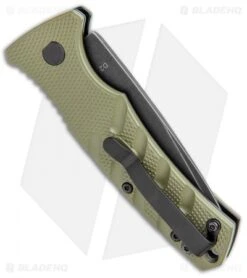 Boker Mini Strike Automatic Knife OD Green Aluminum (2.6" Smokewash D2) -Boker Sales Store Boker Mini Strike Auto OD Green Smokewash 01BO437NSOI BHQ 99630 jr side