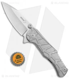 Boker Plus Dreed Frame Lock Knife Titanium (3.5" Stonewash) 01BO616 -Boker Sales Store Boker Plus Dreed FL Ti SW 01BO616 BHQ 77339 jr bottlecap