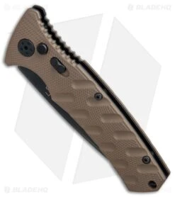 Boker Plus Strike Tanto Automatic Coyote Brown (3.25" Black SW Serr) 01BO461 -Boker Sales Store Boker Plus Strike Tanto Coyote Brown black sw serr BHQ 67885 er spine large