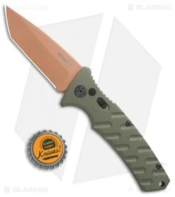Boker Strike Tanto Desert Warrior Automatic Knife OD Green (3.25" Copper D2) -Boker Sales Store Boker Plus Strike Tanto Desert Warrior OD Green copper BHQ 68520 jr bottlecap