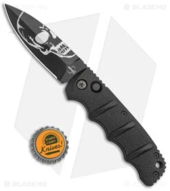 Boker Skull Kalashnikov Dagger Automatic Knife (3.25" Black D2) -Boker Sales Store Boker Skull Kalashnikov Dagger Auto Black D2 BHQ 48870 jr bottlecap large