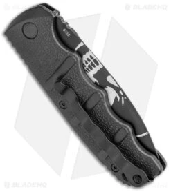 Boker Skull Kalashnikov Dagger Automatic Knife (3.25" Black D2) -Boker Sales Store Boker Skull Kalashnikov Dagger Auto Black D2 BHQ 48870 jr side large