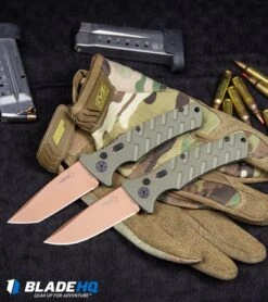 Boker Strike Tanto Desert Warrior Automatic Knife OD Green (3.25" Copper D2) -Boker Sales Store Boker Strike Drop Point Desert Warrior Automatic Knife OD Green Copper BHQ 70998 kp tactical webv