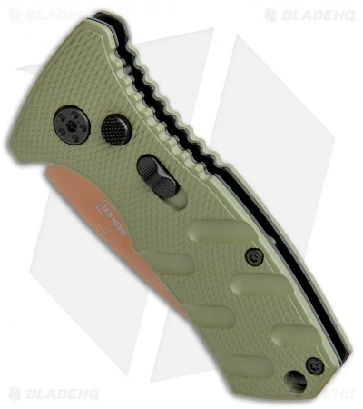 Boker Stubby Strike Desert Warrior CA Legal Auto Knife OD Green (1.9" Copper) 2 Boker Stubby Strike Desert Warrior CA Legal Auto Knife OD Green (1.9" Copper) - Image 2