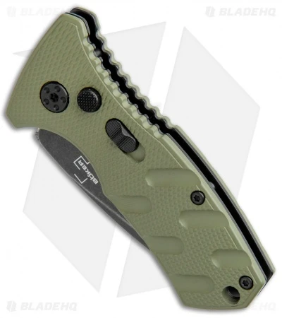 Boker Stubby Strike CA Legal Automatic Knife OD Green (1.9" Smokewash D2) 2 Boker Stubby Strike CA Legal Automatic Knife OD Green (1.9" Smokewash D2) - Image 2