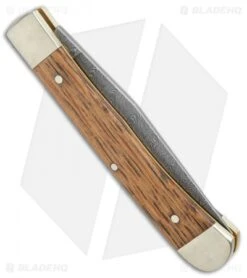 Boker Trapper Asbach Uralt Slip Joint Knife Oak Wood (3.35" Damascus) -Boker Sales Store Boker Trapper Asbach Uralt SJ Oak Wood Damascus BHQ 137743 jr side