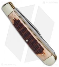 Boker Trapper Pocket Knife 4.25" Brown Jigged Bone 110732 -Boker Sales Store Boker Trapper Brown Jigged Bone BO110732 BHQ 40075 jr side