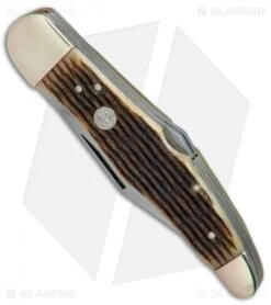 Boker Tree Brand L.E. Trapper Double Lockback Pocket Knife 5.25" Honeycomb Bone -Boker Sales Store Boker Tree Brand LE Trapper double honeycomb bone BHQ 78490 er spine