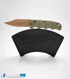 Boker Desert Warrior Kalashnikov Bowie Automatic Knife OD Green (D2 Copper) -Boker Sales Store boker kalashnikov desert warrior bowie BHQ 17106 box dl 2