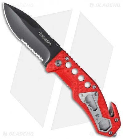 Boker Magnum Firefighter Liner Lock Knife Red G-10 (3.5" Gray) 01SC172 1 Boker Magnum Firefighter Liner Lock Knife Red G-10 (3.5" Gray) 01SC172