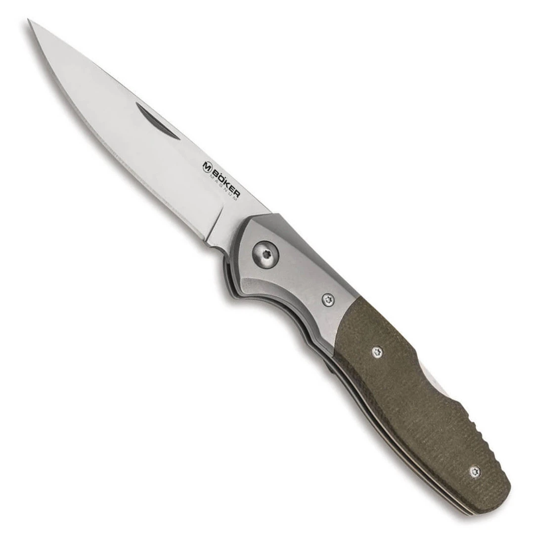 Boker Magnum Nice Green Micarta Folding Knife 1 Boker Magnum Nice Green Micarta Folding Knife